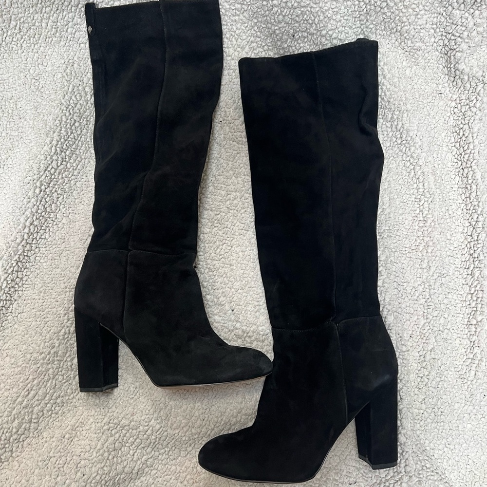 Sam Edelman Black Knee High Suede Boots